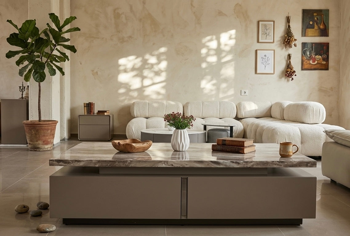 მარმარილოს ყავის მაგიდა