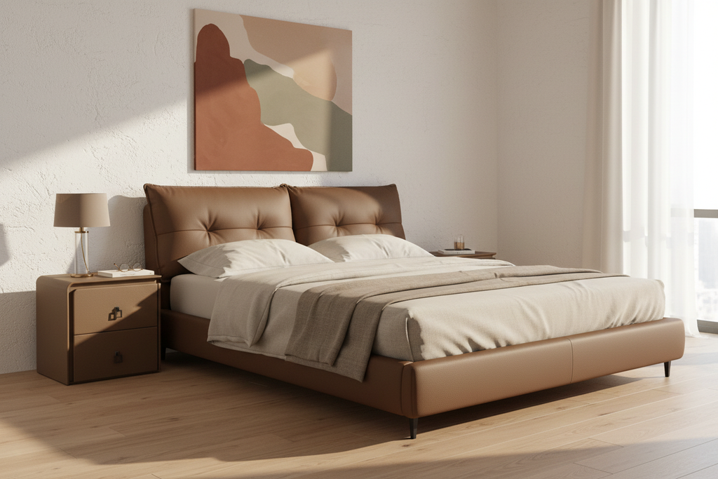CloudNest Nightstand ნატურალური ტყავი