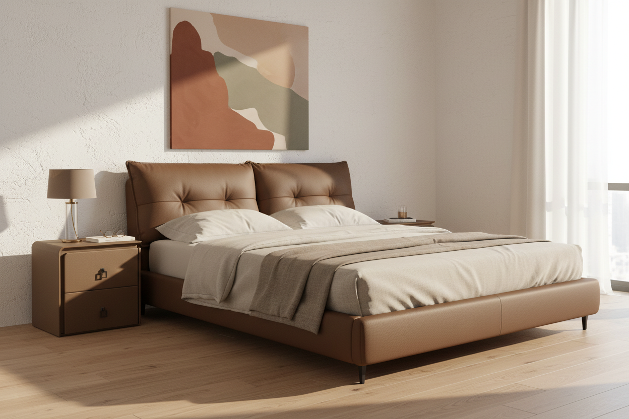 CloudNest Nightstand ნატურალური ტყავი