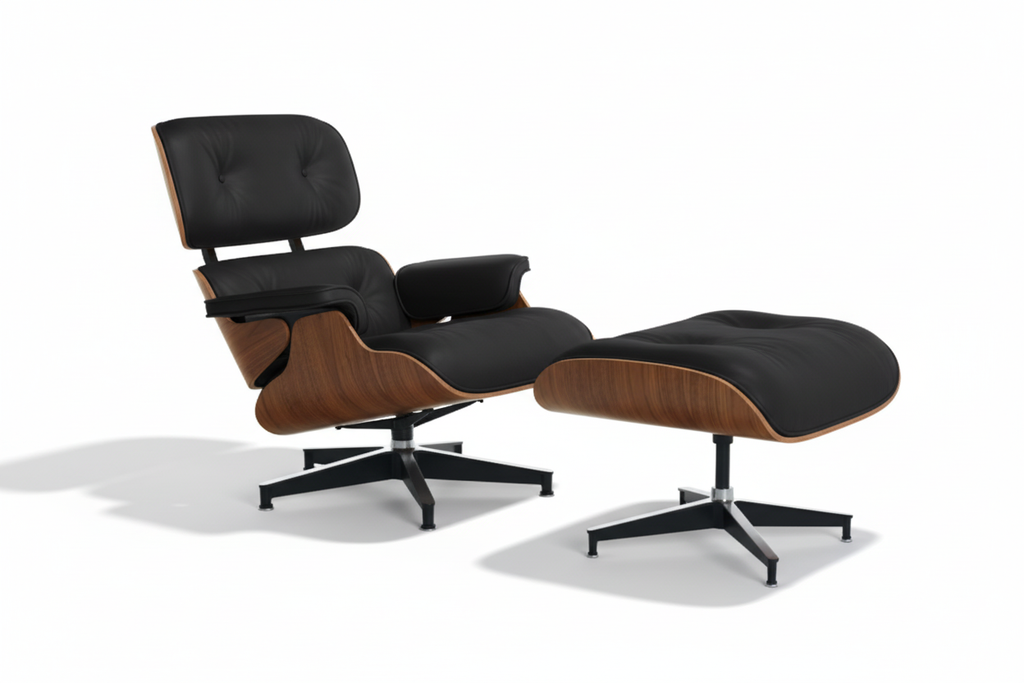 Elm Lounge Chair and Ottoman. ლაუნჯის სკამი ფეხის დასადებით.