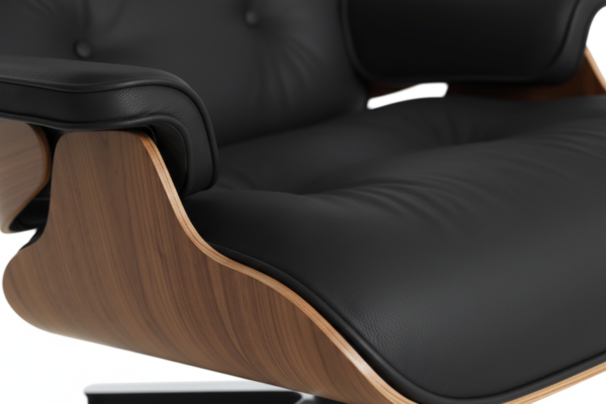 Elm Lounge Chair and Ottoman. ლაუნჯის სკამი ფეხის დასადებით.